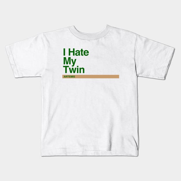 Artemis – I hate my twin Kids T-Shirt by felixbunny